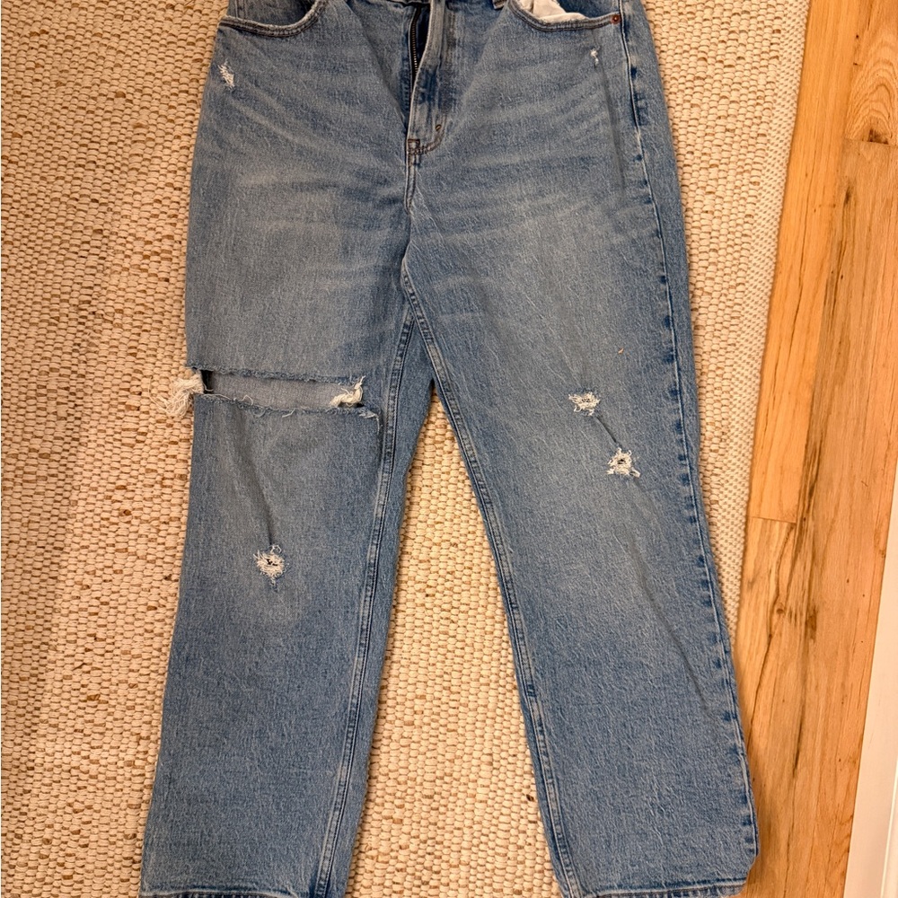 Abercrombie & Fitch Light 90s Straight Leg Jeans Ultra High Rise curve love